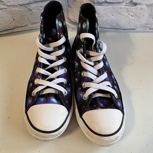 ✨ Converse Chuck Taylor All Star Youth High Tops | Iridescent Bubble Print | 3Y - Picture 4 of 11